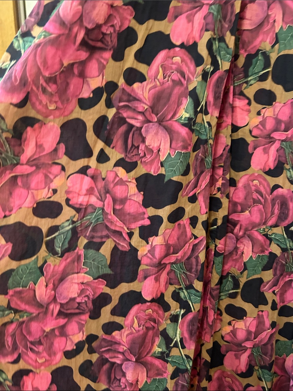 A Rare Bird Floral High-Low Button-Front Rose Leopard Duster in Pink - Picture 11 of 16